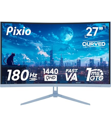 Amazon.com: Pixio PXC278 Wave Blue 27 inch 180Hz Refresh Rate QHD